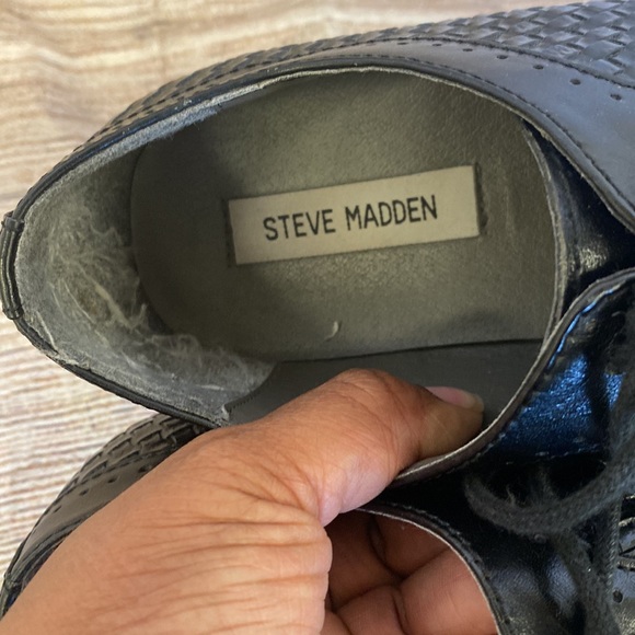 Steve Madden black dress mens shoes sz 9 - Picture 6 of 7